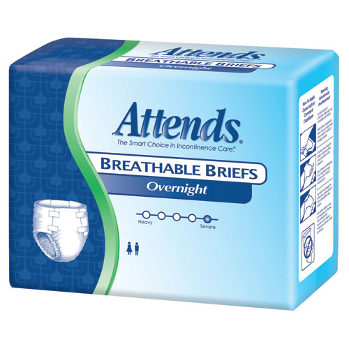 Attends Overnight Breathable Briefs-Attends Incontinence Care Breathable Briefs for Adults
