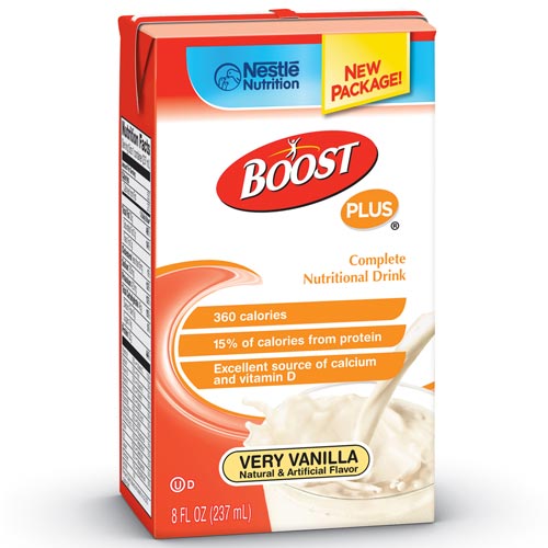 boost drink boxes Plus by Nestle Health Science BOOST Glucose Control nutritional drink is clinically shown to produce a lower blood sugar response versus a standard nutritional drink in people with type 2 diabetes Boost High Protein Vanilla Nutritional