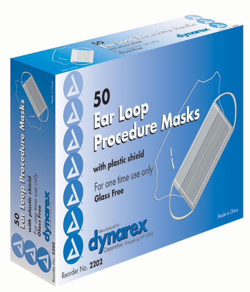 Pleated Masks with Earloops & Plastic Shield
